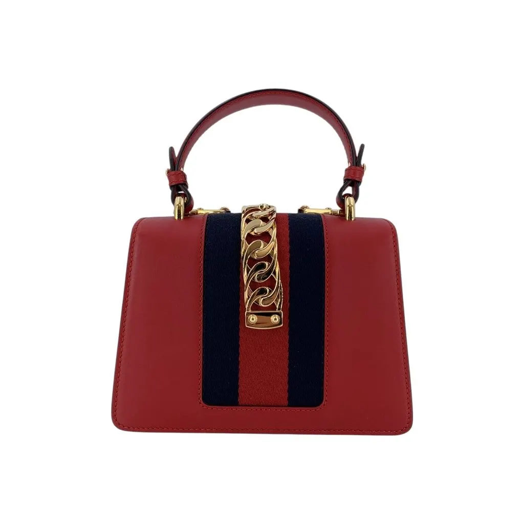 Gucci Handbag Sylvie White Leather Good - Inside View