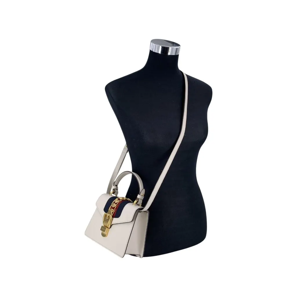 Gucci Handbag Sylvie White Leather Good - Back View