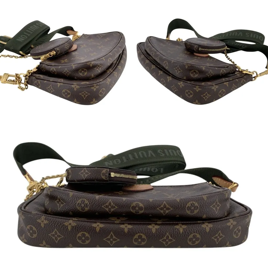 Louis Vuitton Crossbody Bag Multi Pochette Accessoires Green Canvas Good - Model View