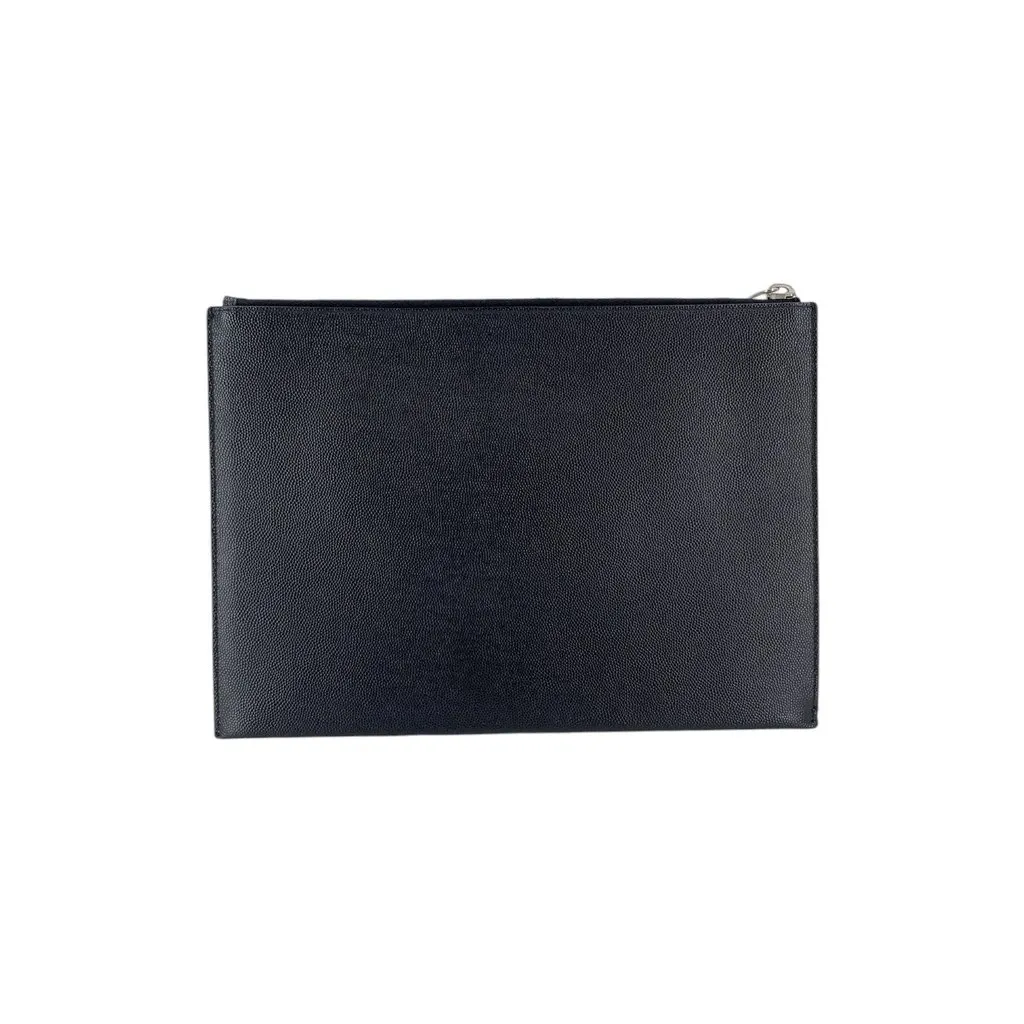 Saint Laurent Clutch Bag Rive Gauche Black Leather Good - Inside View