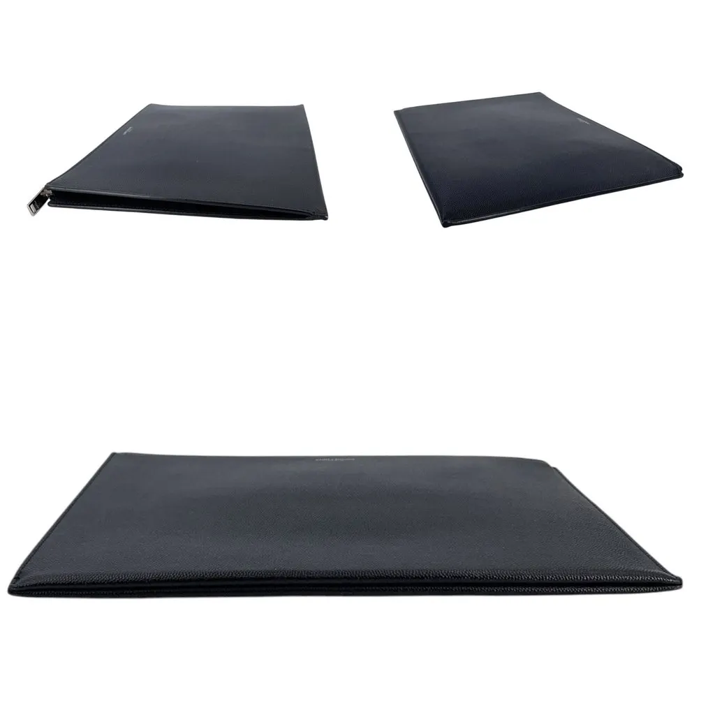 Saint Laurent Clutch Bag Rive Gauche Black Leather Good - Model View