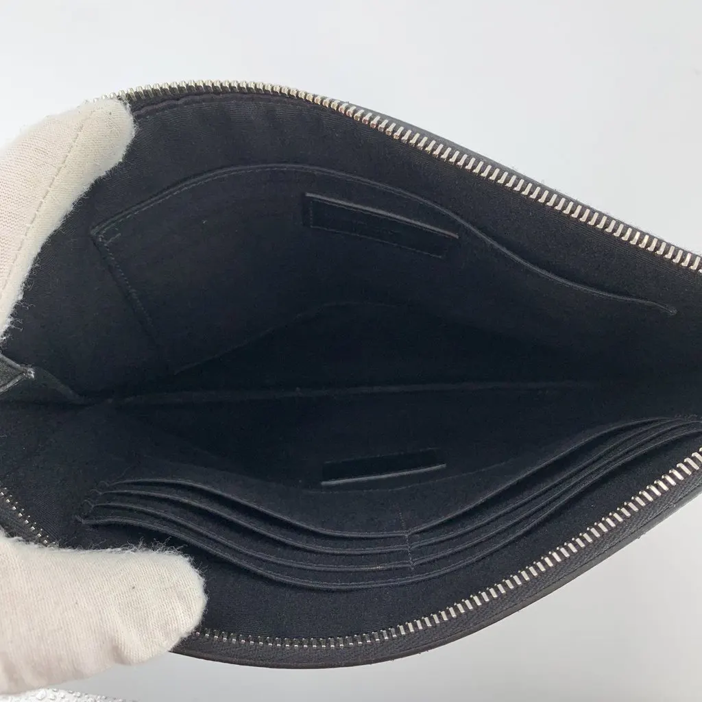 Saint Laurent Clutch Bag Rive Gauche Black Leather Good - Box View