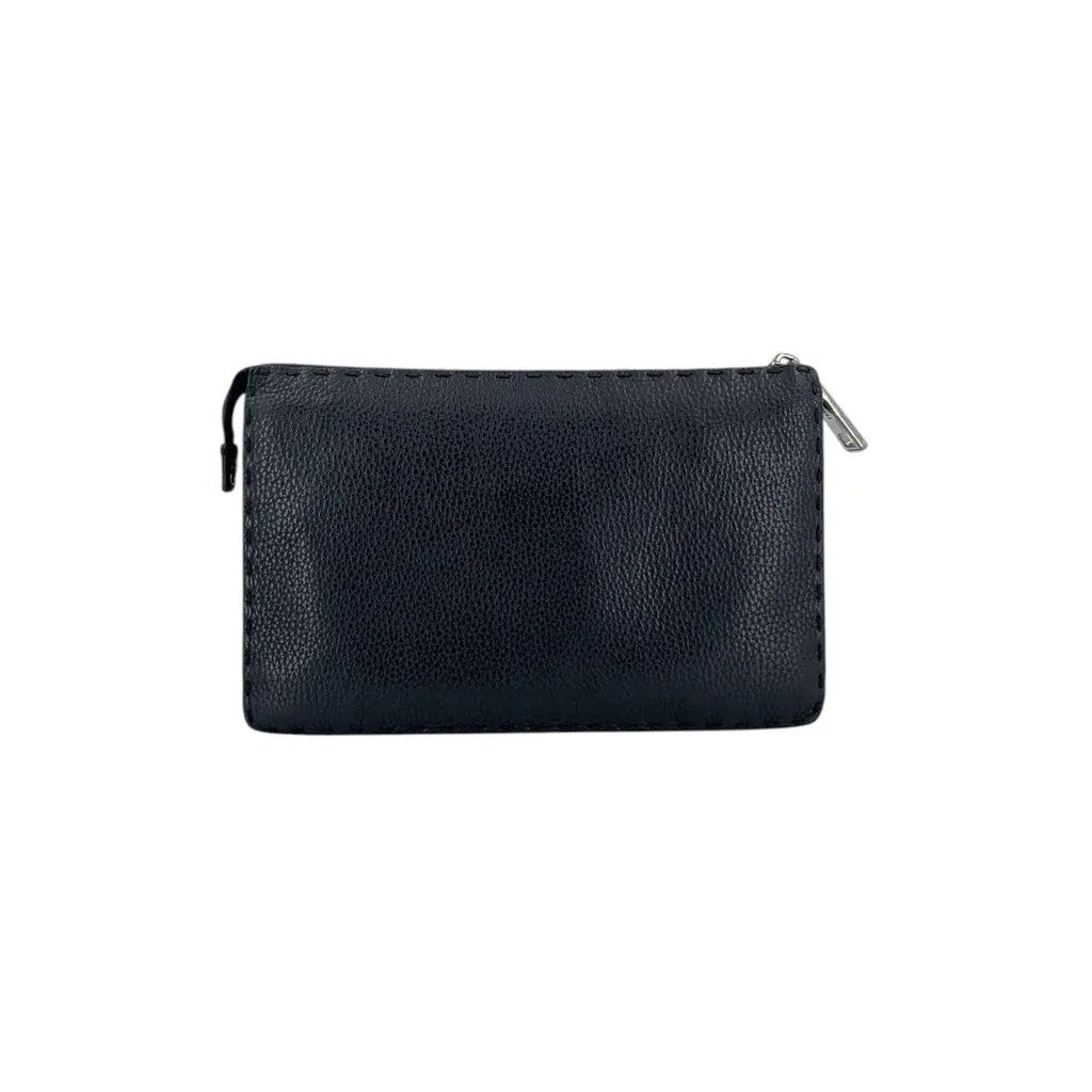 Fendi Clutch Bag Bugs Eye Black Leather Good - Inside View