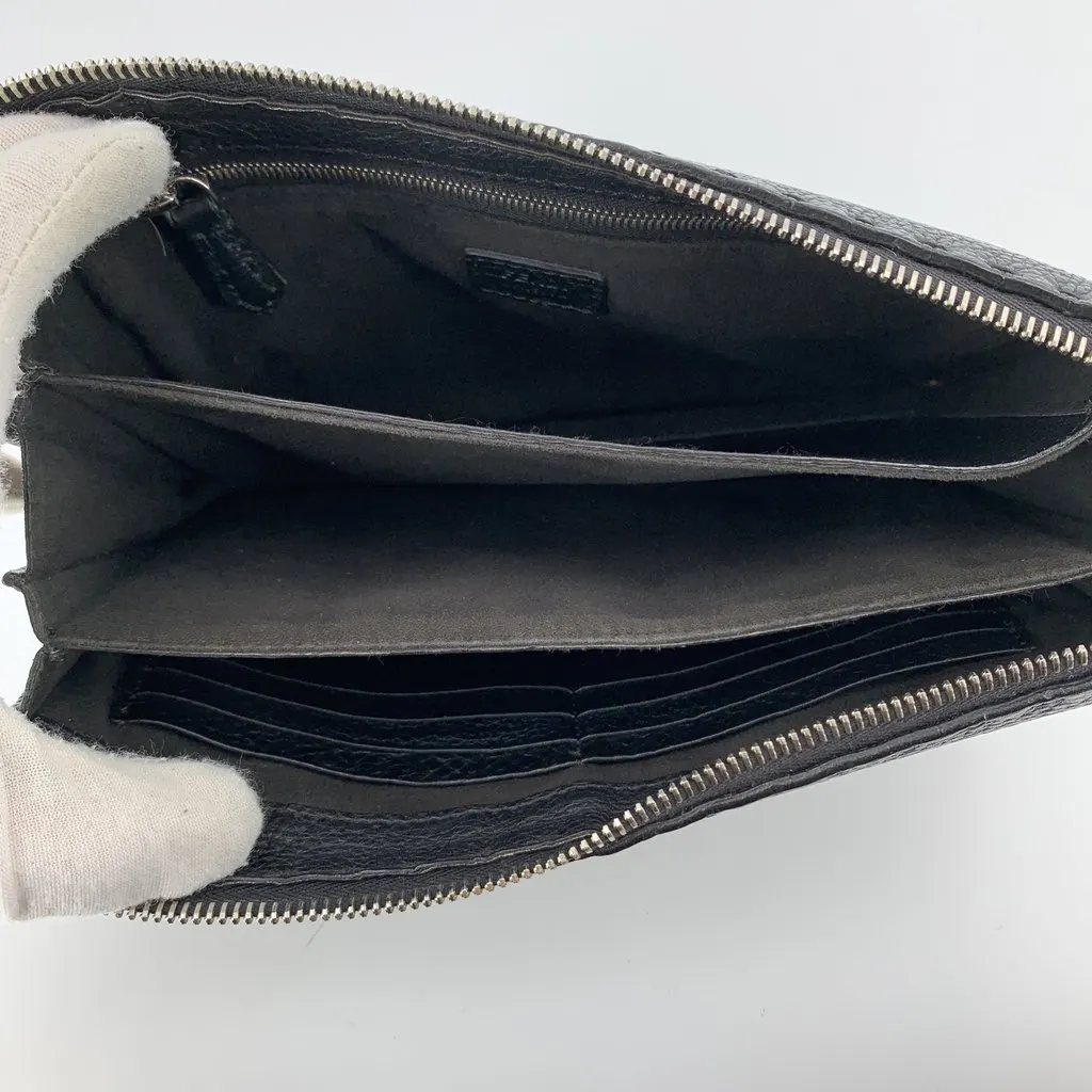 Fendi Clutch Bag Bugs Eye Black Leather Good - Box View