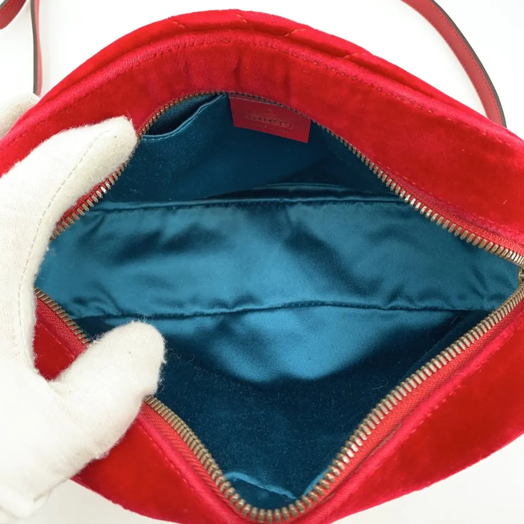 Gucci Shoulder Bag GG Marmont Chain Matelasse Red Velvet Good - Box View