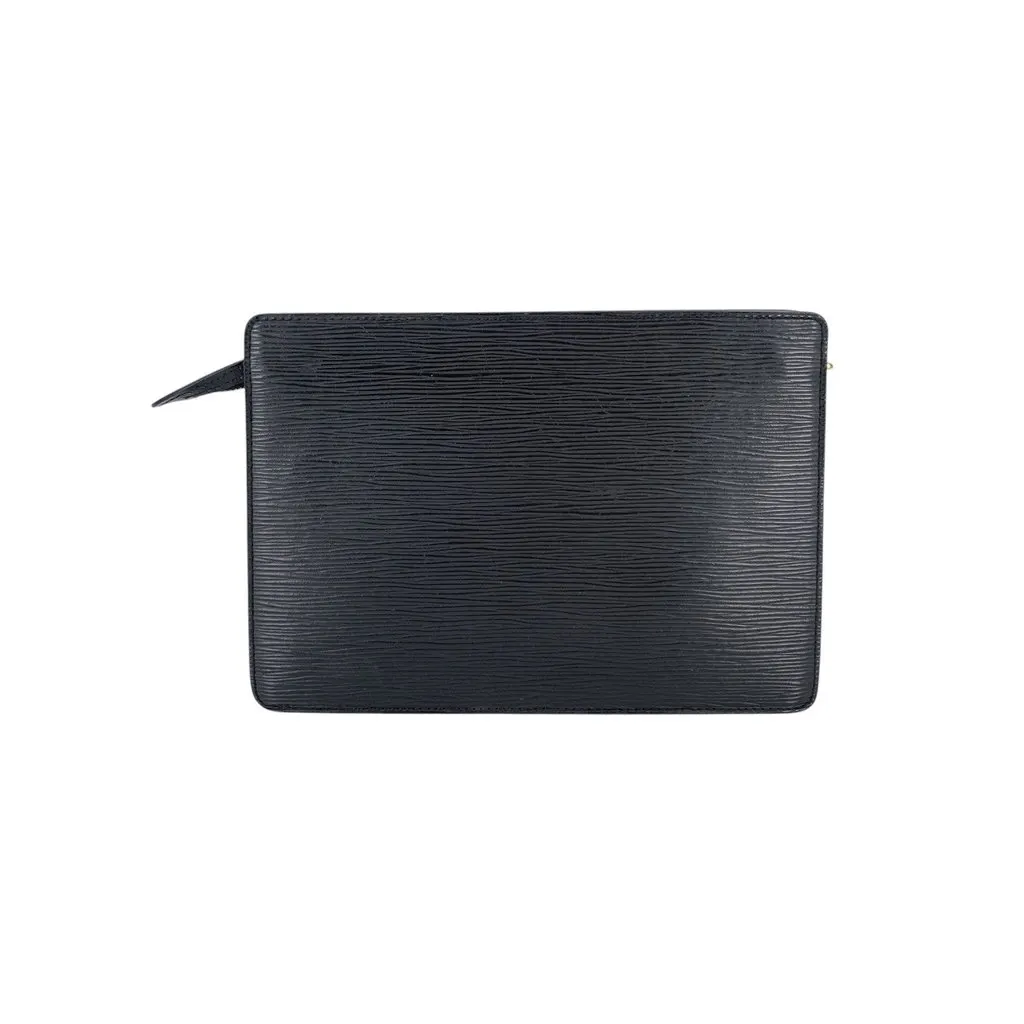 Louis Vuitton Clutch Bag Vintage Pochette Homme Black Leather Good - Inside View