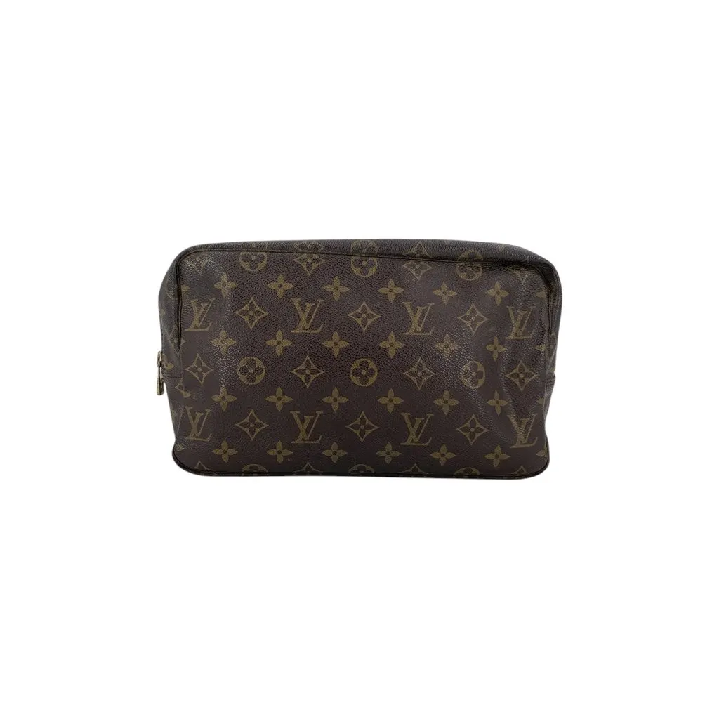Louis Vuitton Clutch Bag Vintage Trousse de Toilette Brown Canvas Good - Front View