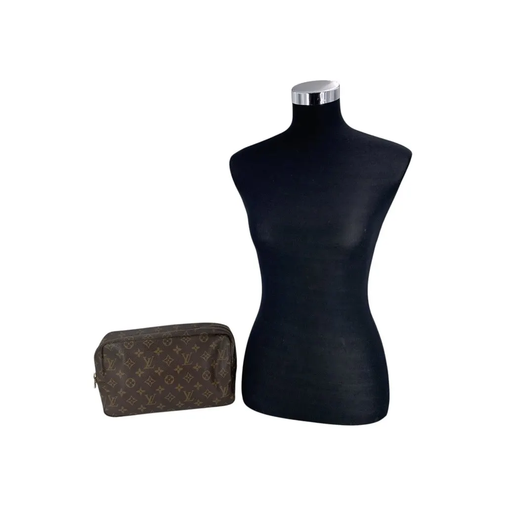 Louis Vuitton Clutch Bag Vintage Trousse de Toilette Brown Canvas Good - Back View