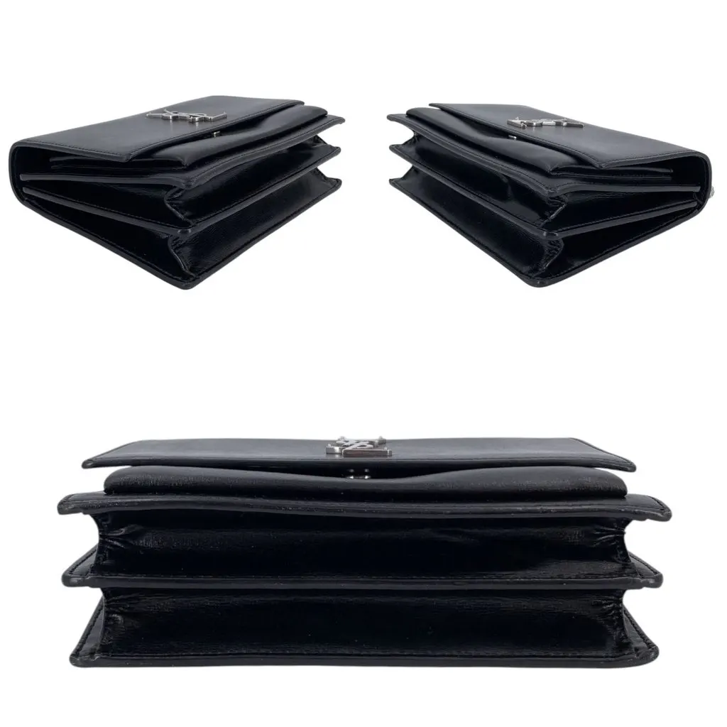 Saint Laurent Shoulder Bag Sunset Black Leather Good - Model View
