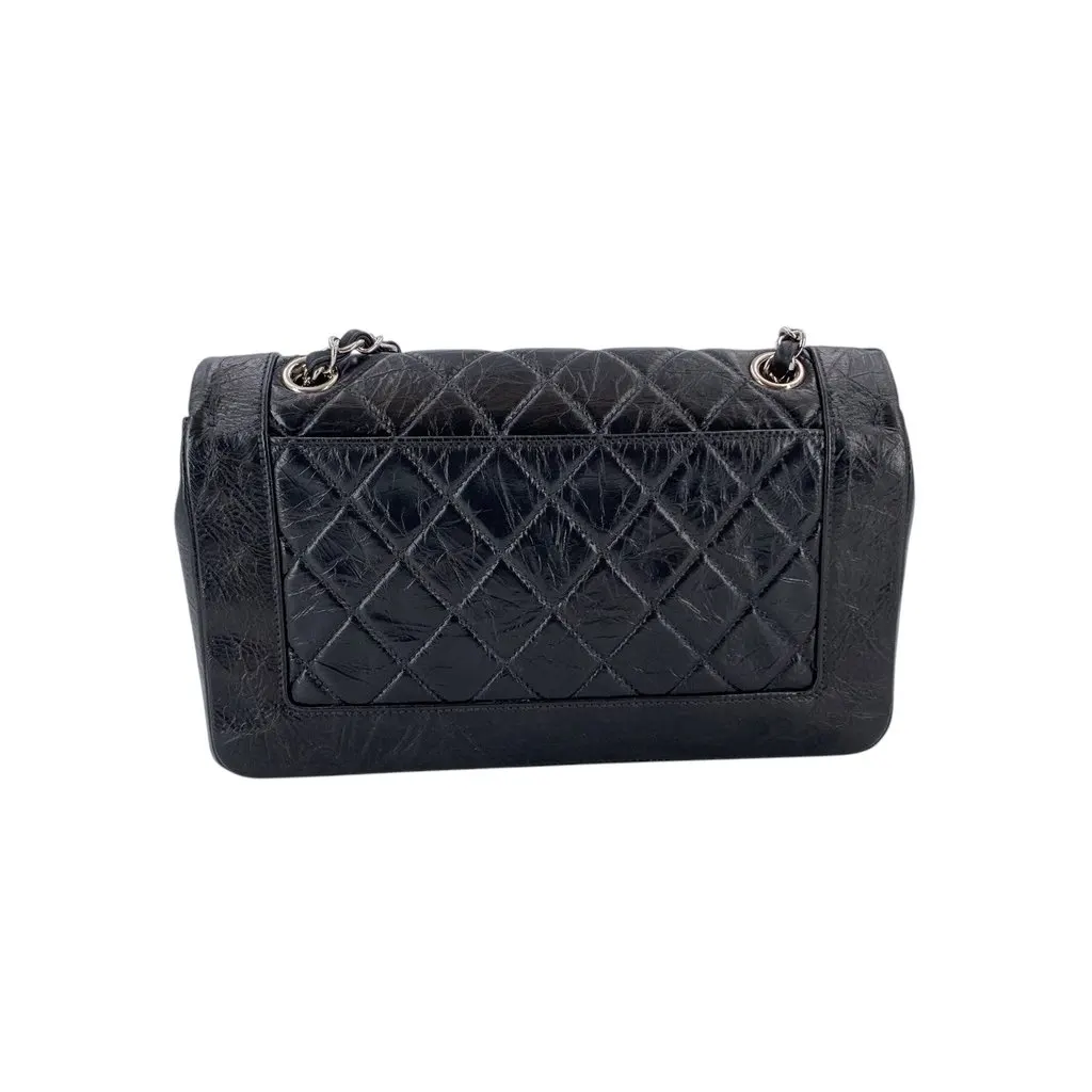 Chanel Shoulder Bag Bi-quilted Black Leather Good - Inside View