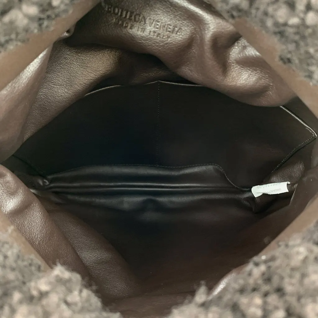 Bottega Veneta Shoulder Bag The Fringe Pouch Brown Shearling Good - Box View