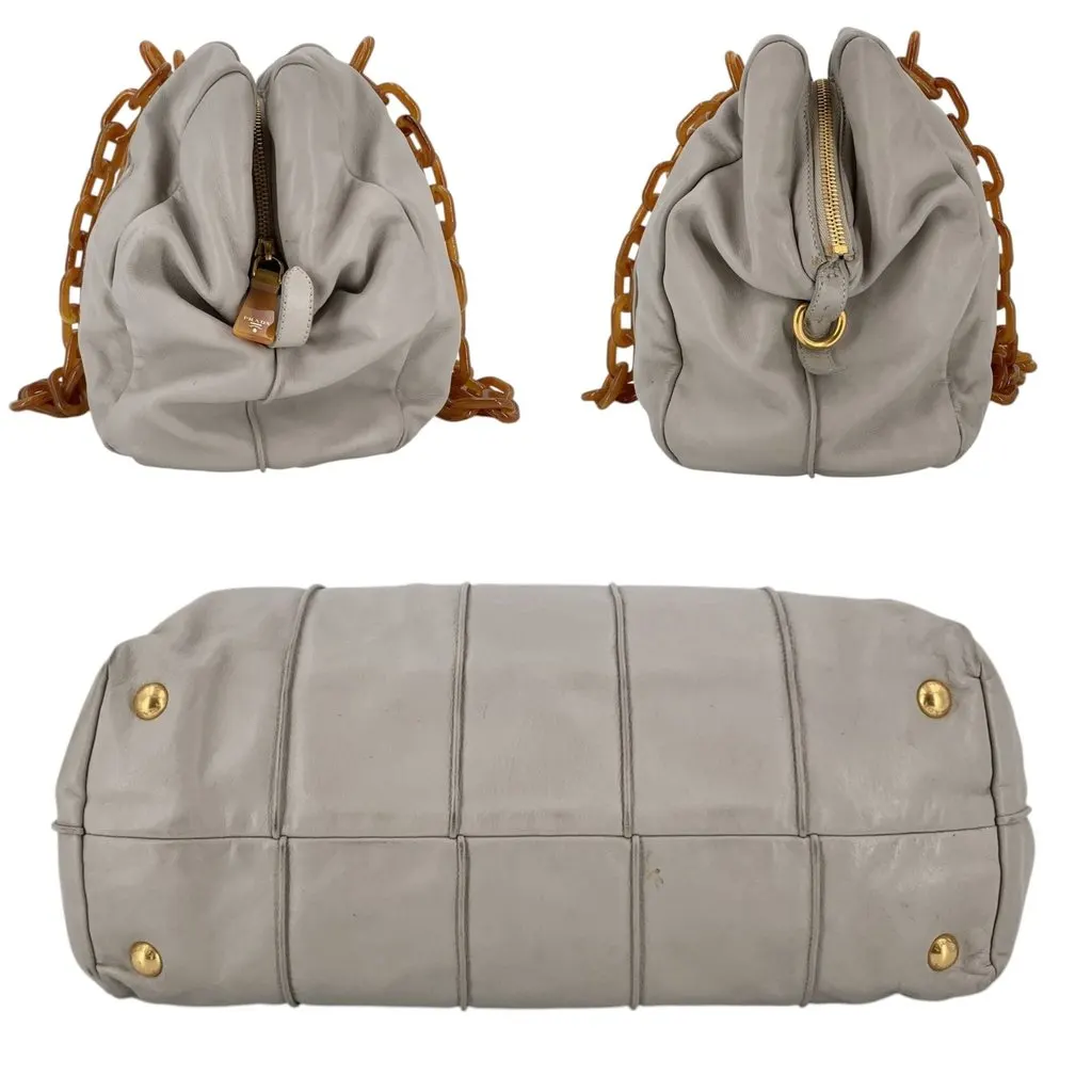 Prada Shoulder Bag BL0789 White Leather Good - Model View