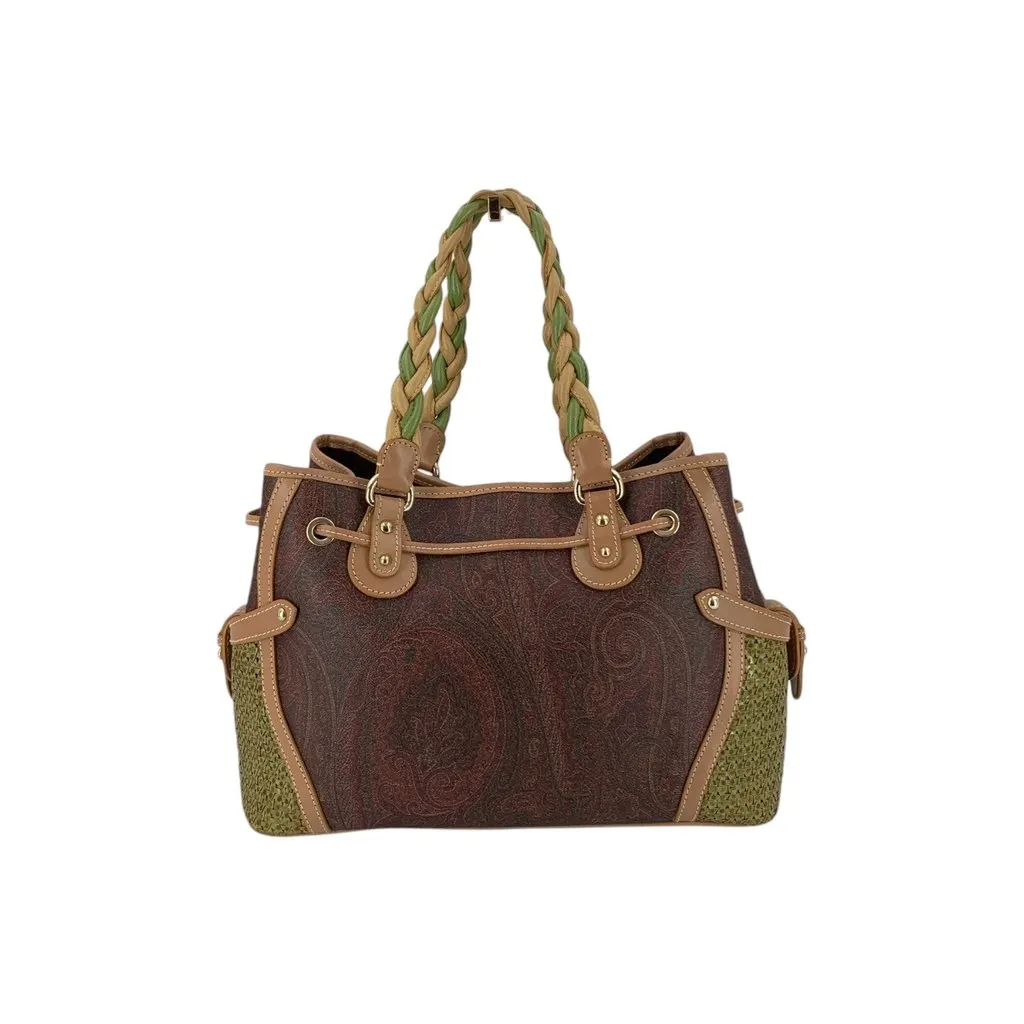 Etro Tote Bag Paisley Tote Brown Canvas Good - Inside View
