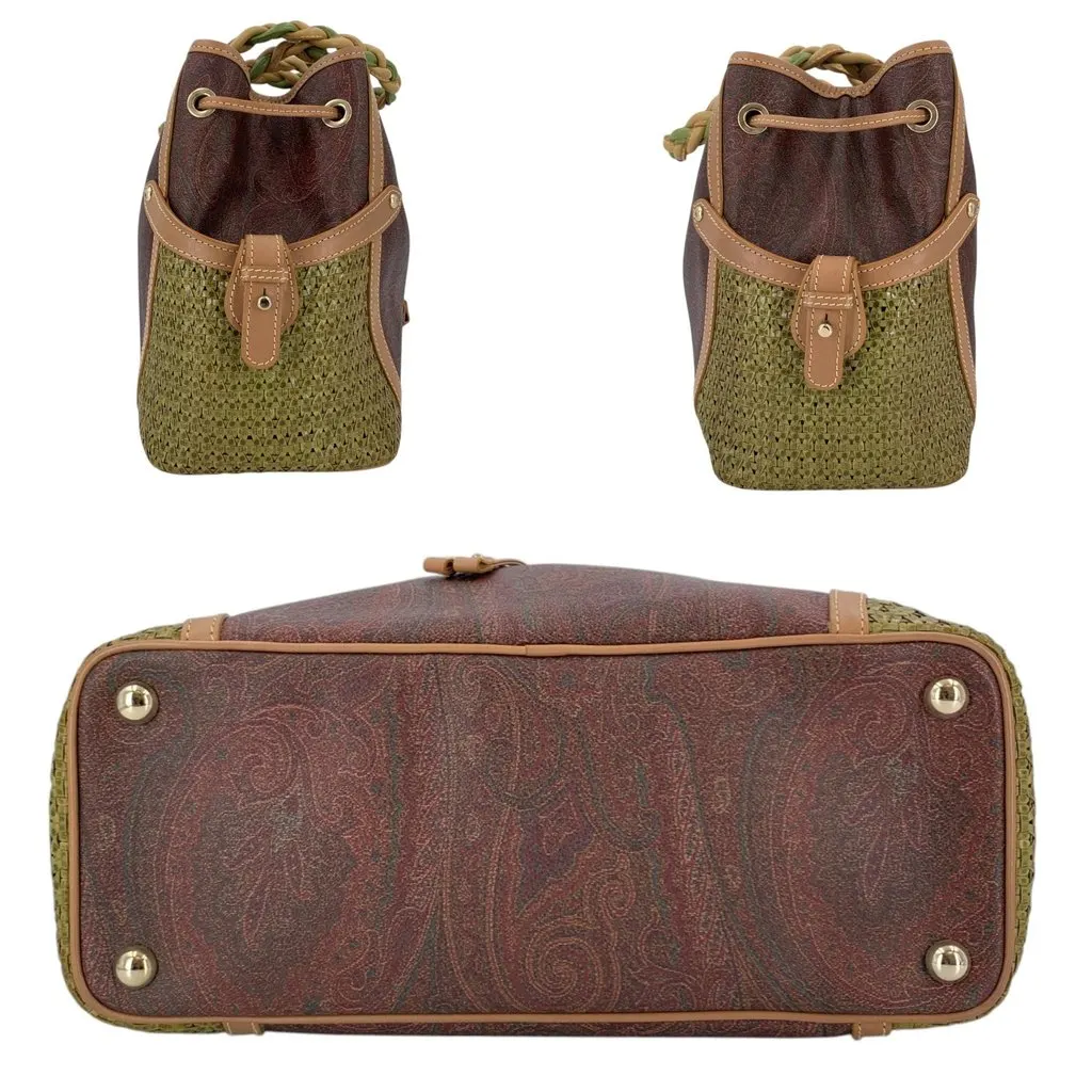 Etro Tote Bag Paisley Tote Brown Canvas Good - Model View