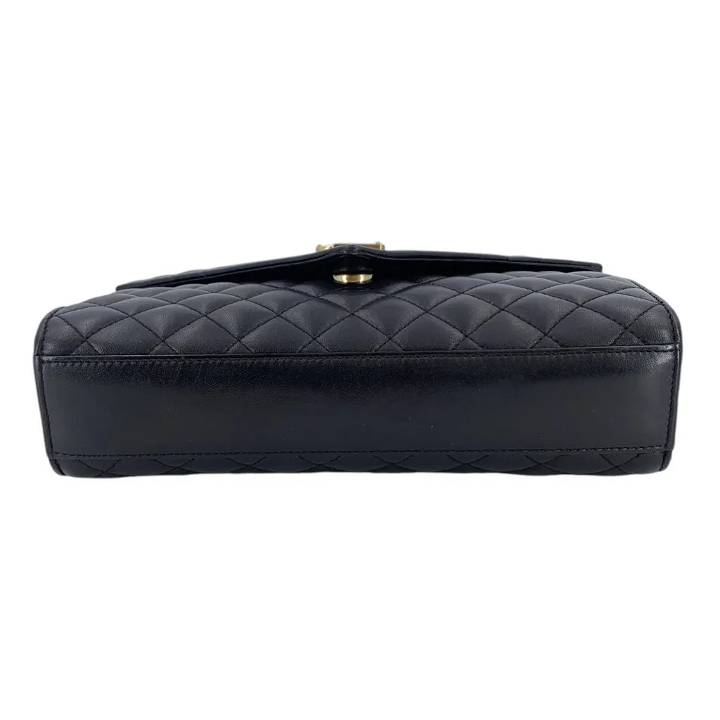 Saint Laurent Shoulder Bag Envelope Black Leather Good - Model View