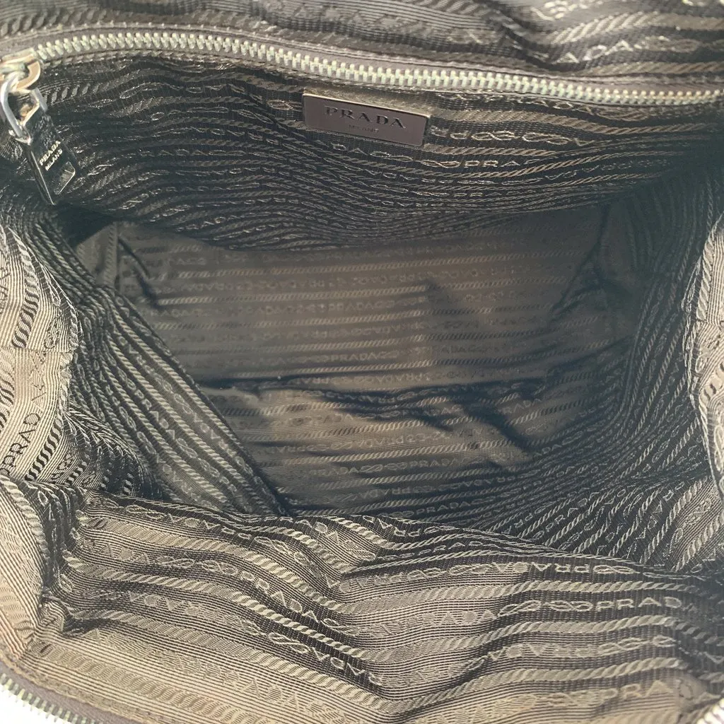 Prada Tote Bag Vintage Tote Brown Canvas Good - Box View