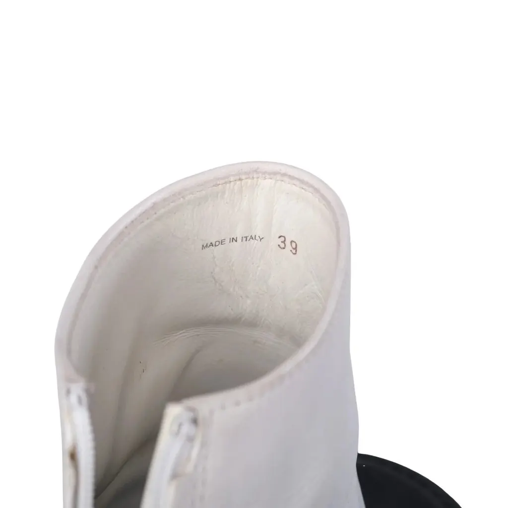 Miu Miu White Leather Thong Ankle Booties - '20s White Leather Good - Box View