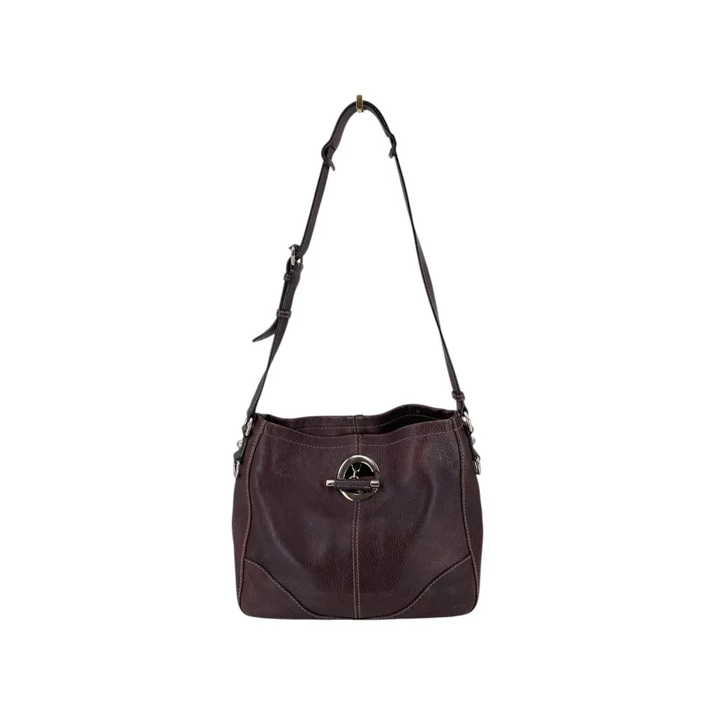 Gucci Shoulder Bag Charlotte Burgundy Leather Good - Front View