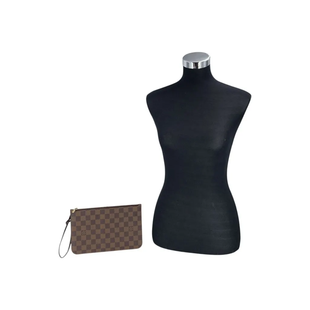 Louis Vuitton Clutch Bag Neverfull Brown Canvas Good - Back View