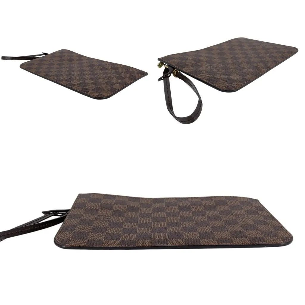 Louis Vuitton Clutch Bag Neverfull Brown Canvas Good - Model View