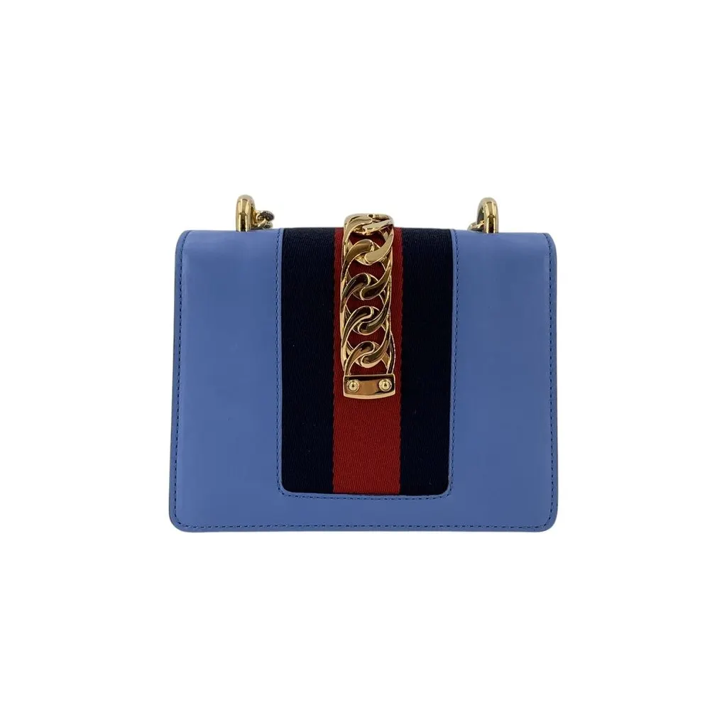 Gucci Shoulder Bag Sylvie Flap Chain Red Leather Good - Inside View