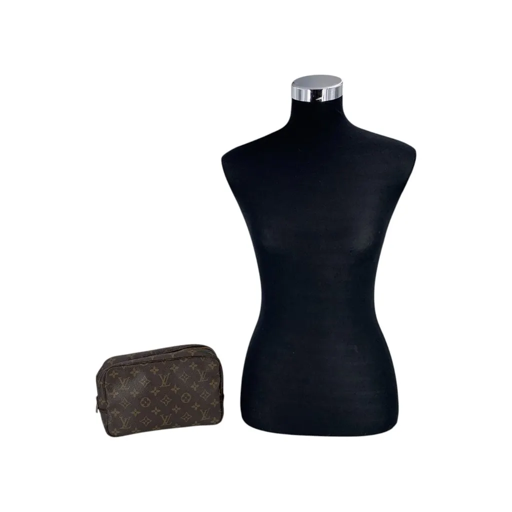Louis Vuitton Clutch Bag Vintage Trousse de Toilette Brown Canvas Good - Back View