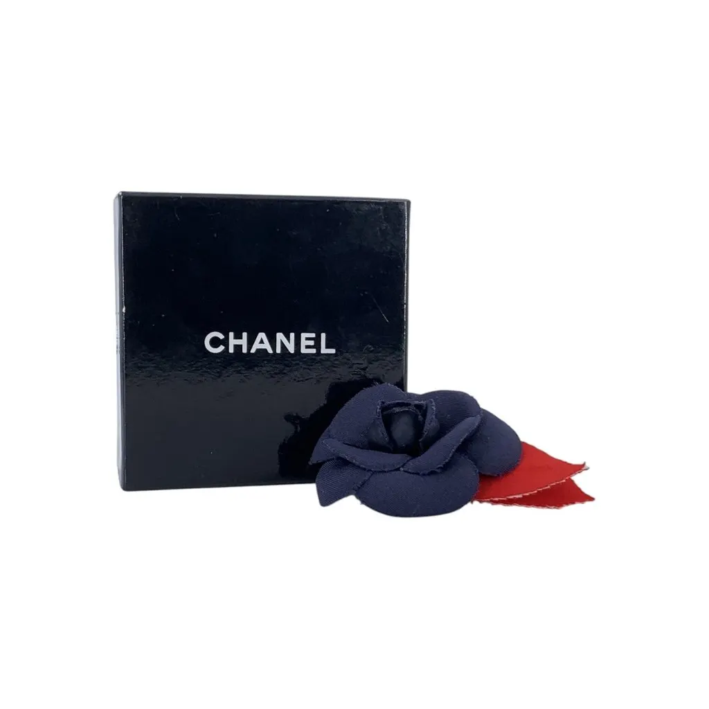 Chanel Brooch Navy Good - Back View