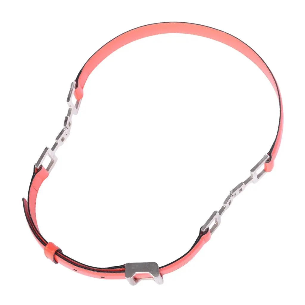 Gucci Orange Patent Leather Horsebit Chain Belt - '00s Orange Leather Good - Back View
