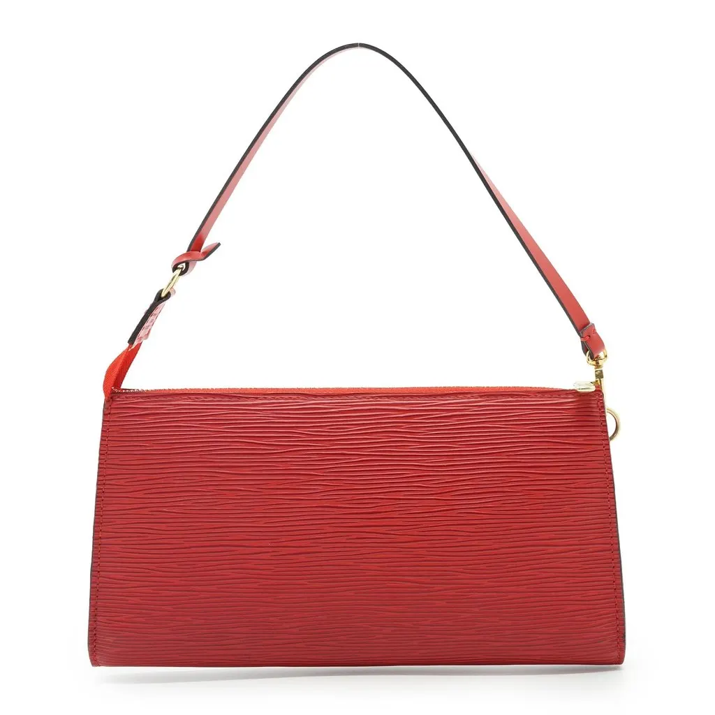 Louis Vuitton Handbag Vintage Pochette Accessoire Red Leather Good - Back View