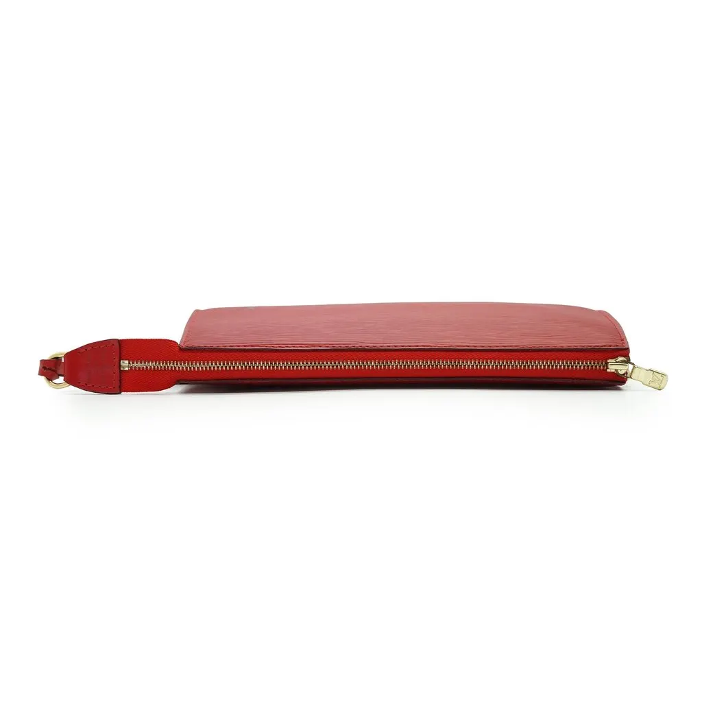 Louis Vuitton Handbag Vintage Pochette Accessoire Red Leather Good - Inside View