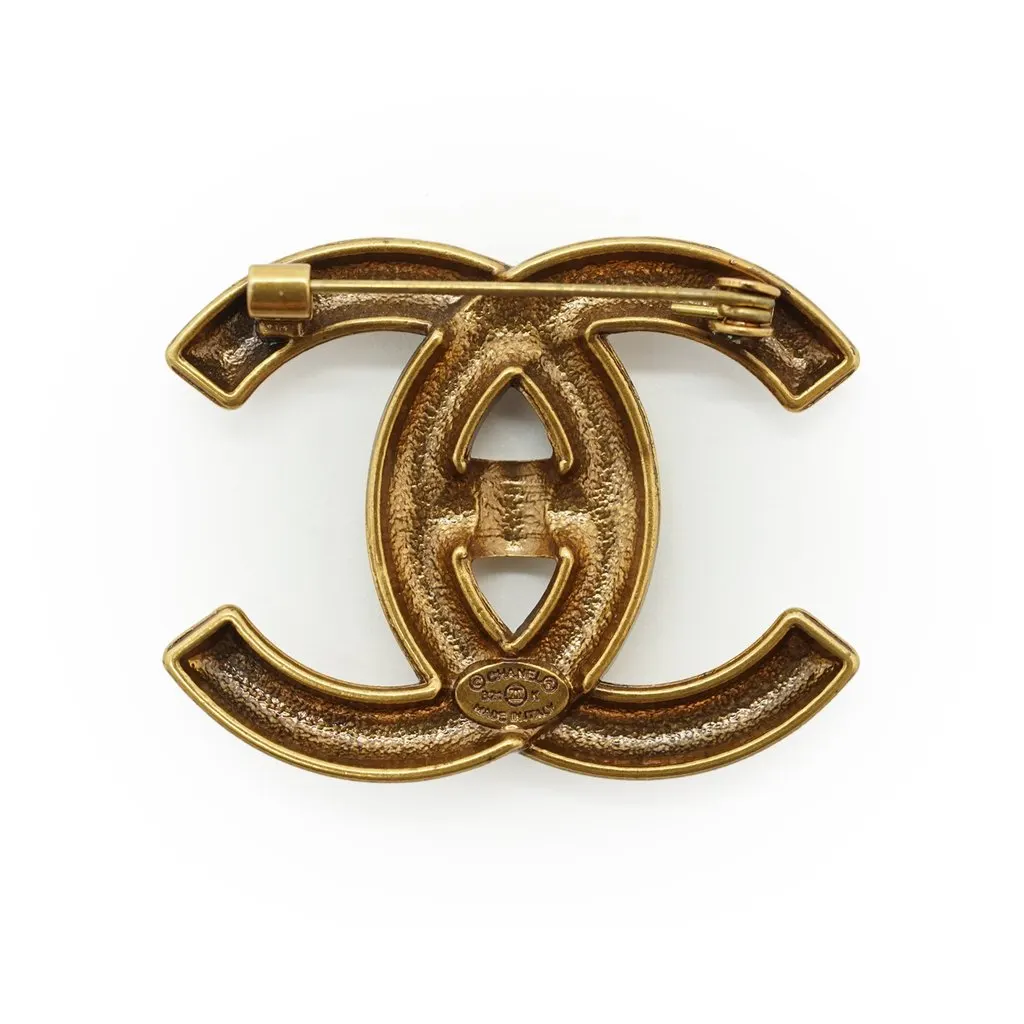 Chanel Brooch Gold Good - Back View