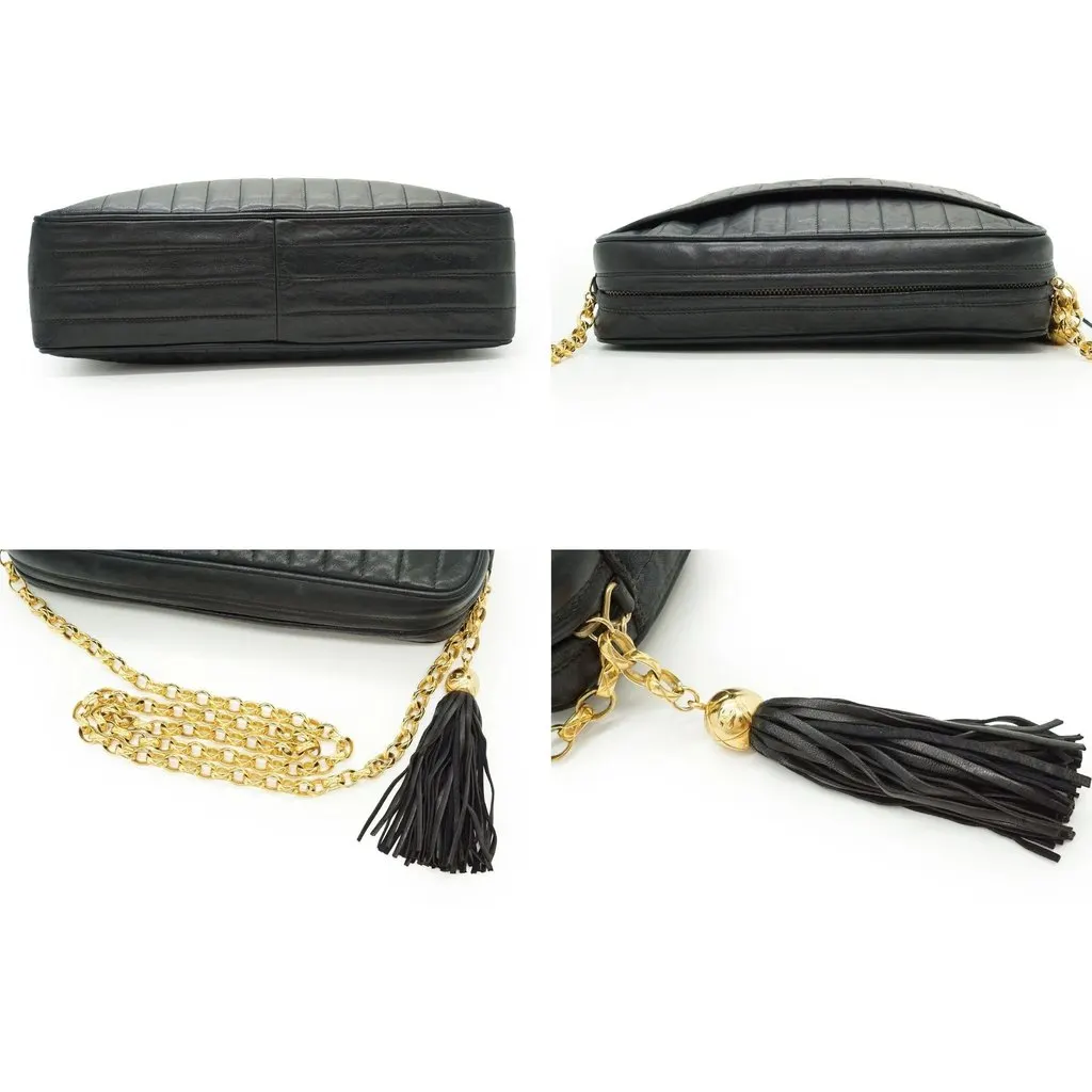 Chanel Shoulder Bag Vintage Camera Bag Black Leather Good - Box View