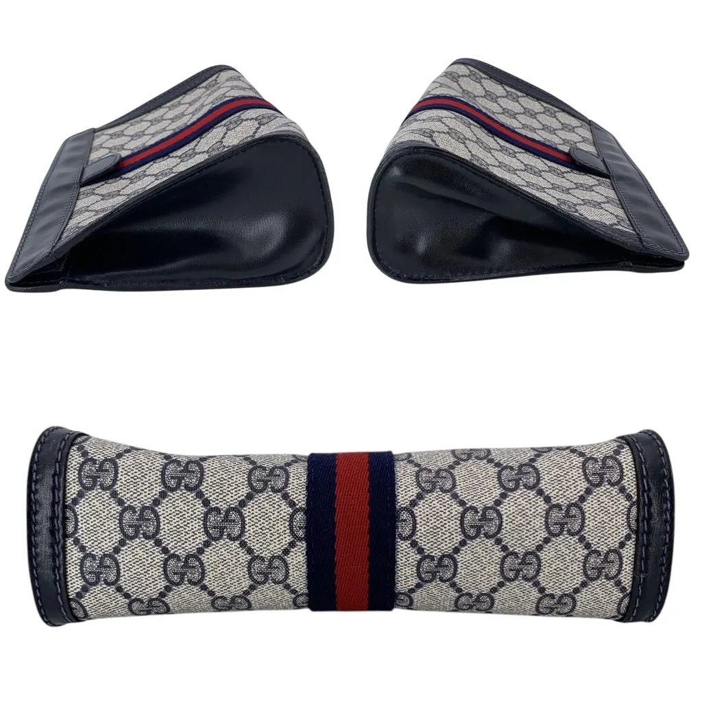 Gucci Clutch Bag Vintage Ophidia Navy Canvas Good - Model View