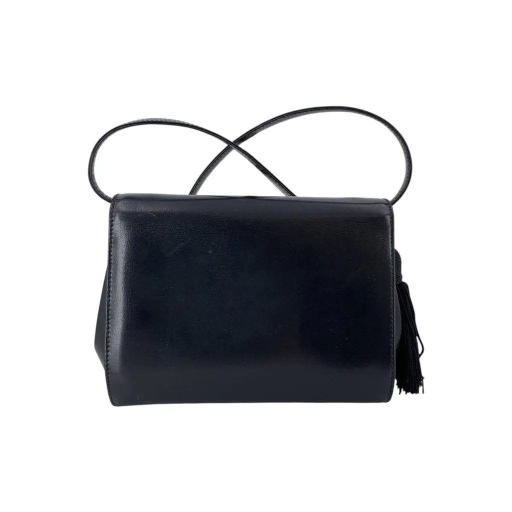 Gucci Shoulder Bag Vintage Black Tassel Black Leather Good - Inside View