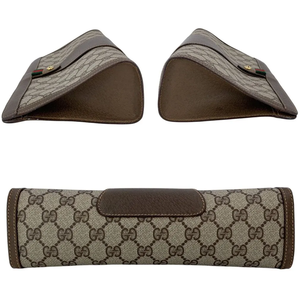 Gucci Clutch Bag Vintage Ophidia Brown Canvas Good - Model View