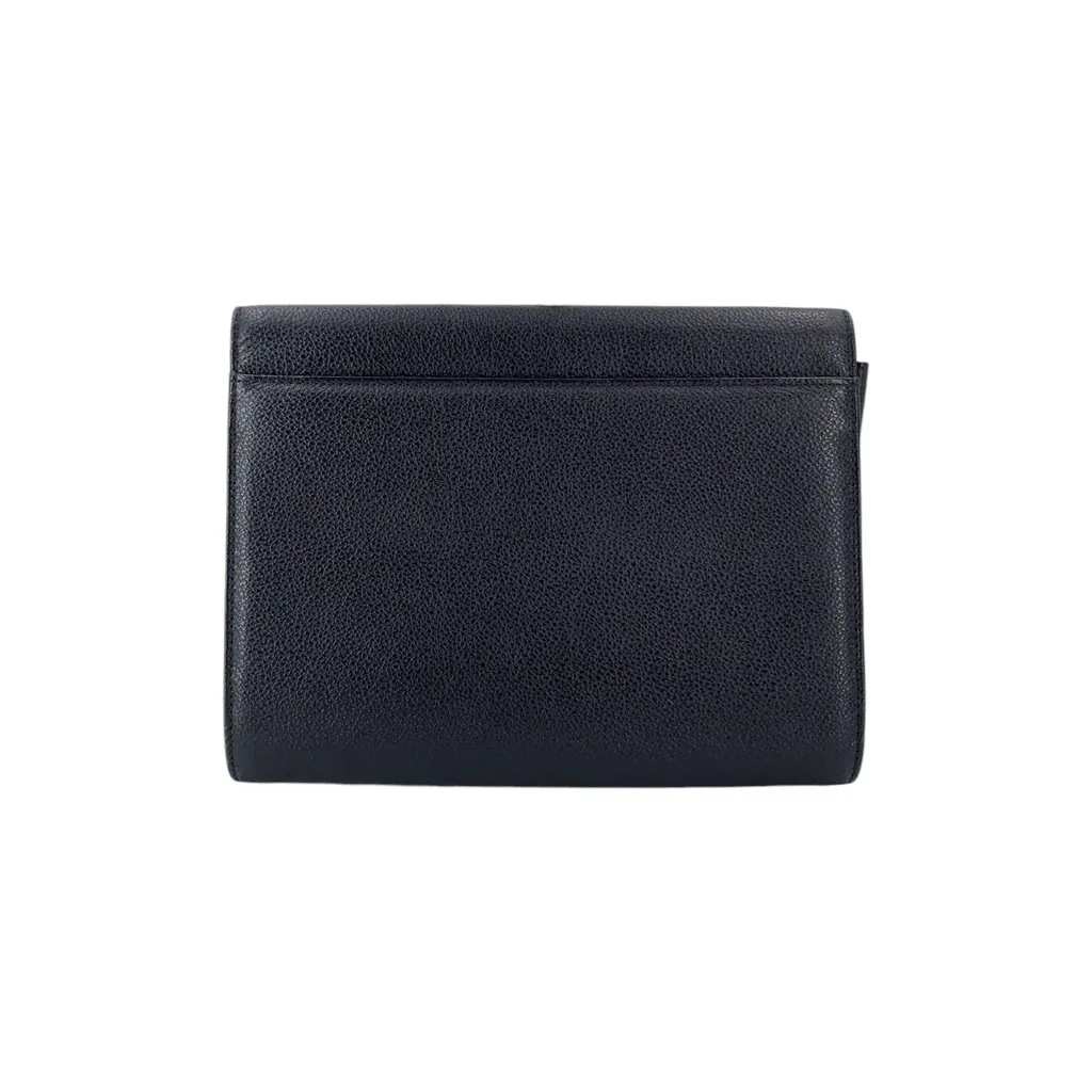 Saint Laurent Clutch Bag Vintage Envelope Black Leather Good - Inside View
