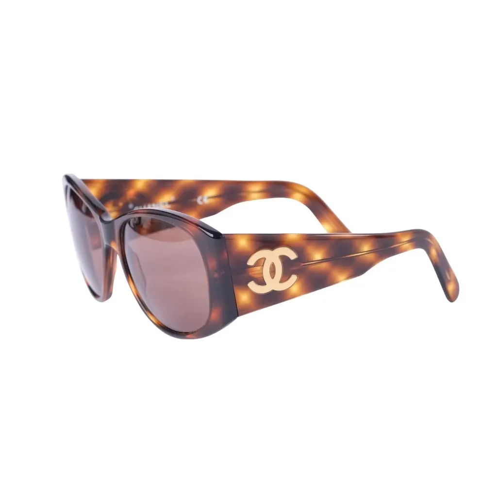 Chanel Oversized Tortoiseshell CC Sunglasses - '90s