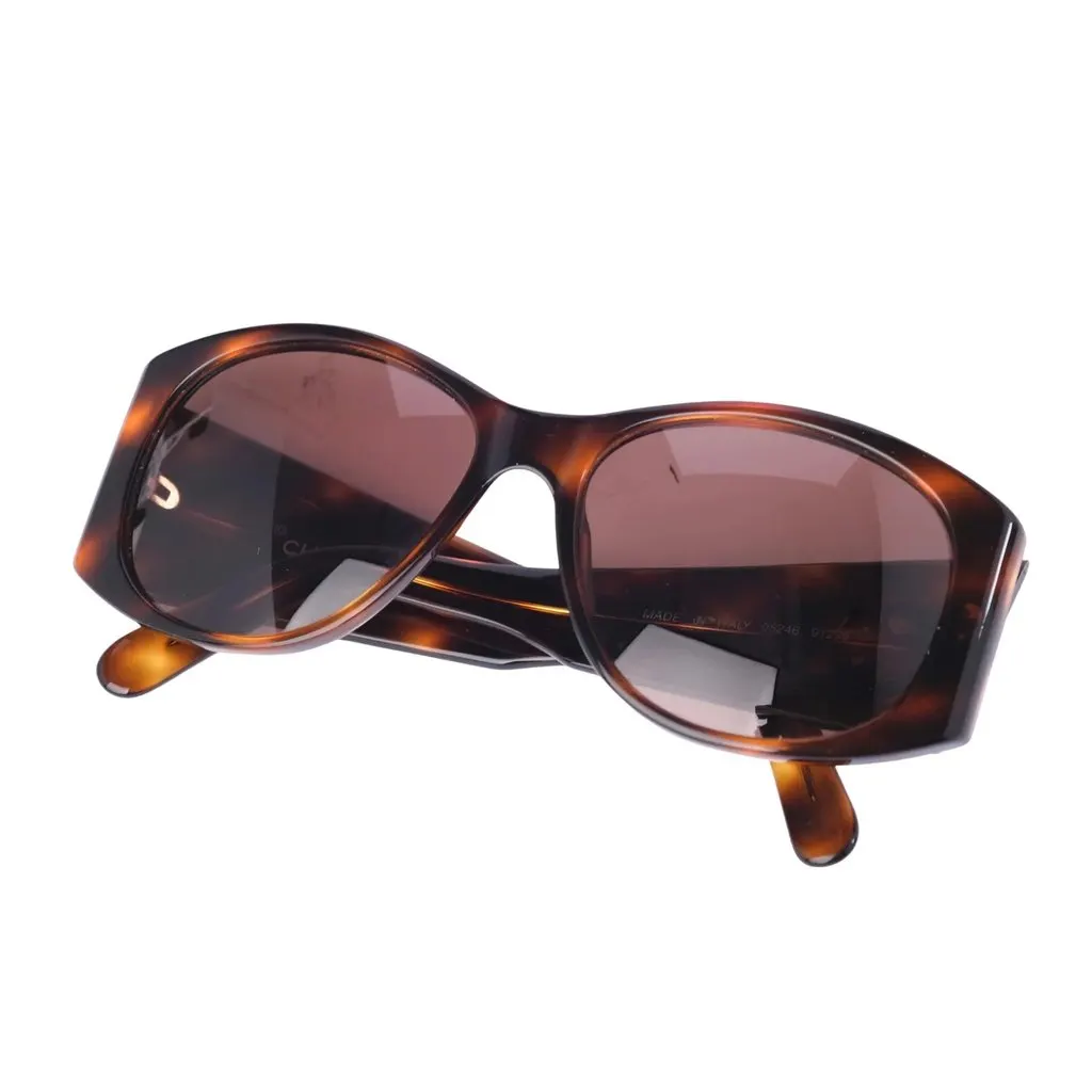 Chanel Oversized Tortoiseshell CC Sunglasses - '90s Brown Good - Inside View