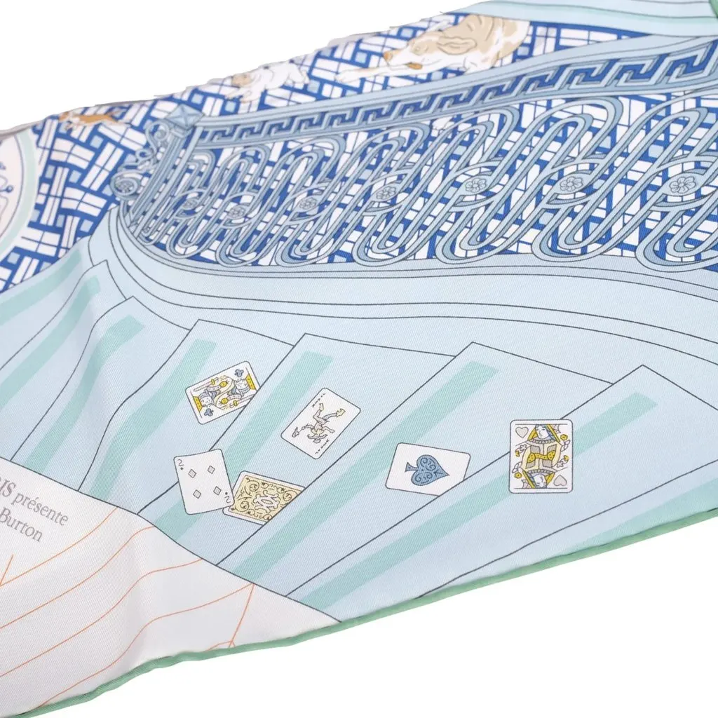 Hermès Mystère Au 24 Silk Carré 90 Scarf by Jonathan Burton - '10s Beige Silk Good - Inside View