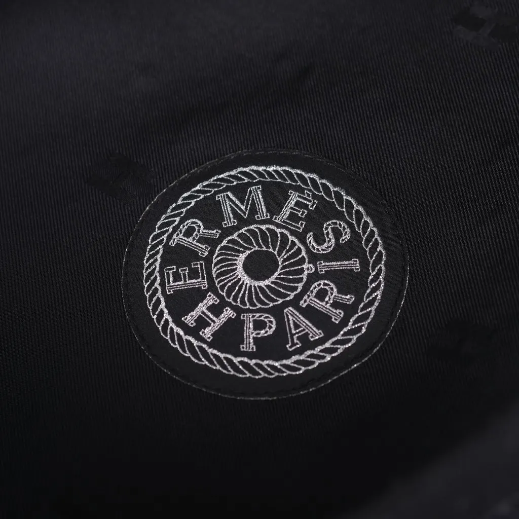Hermès Saint-Honoré en Finesse Black Wool Beret - '20s Black Wool Good - Inside View