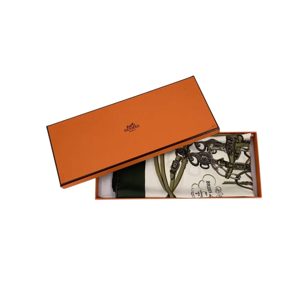 Hermès Scarf Beige Silk Good - Back View