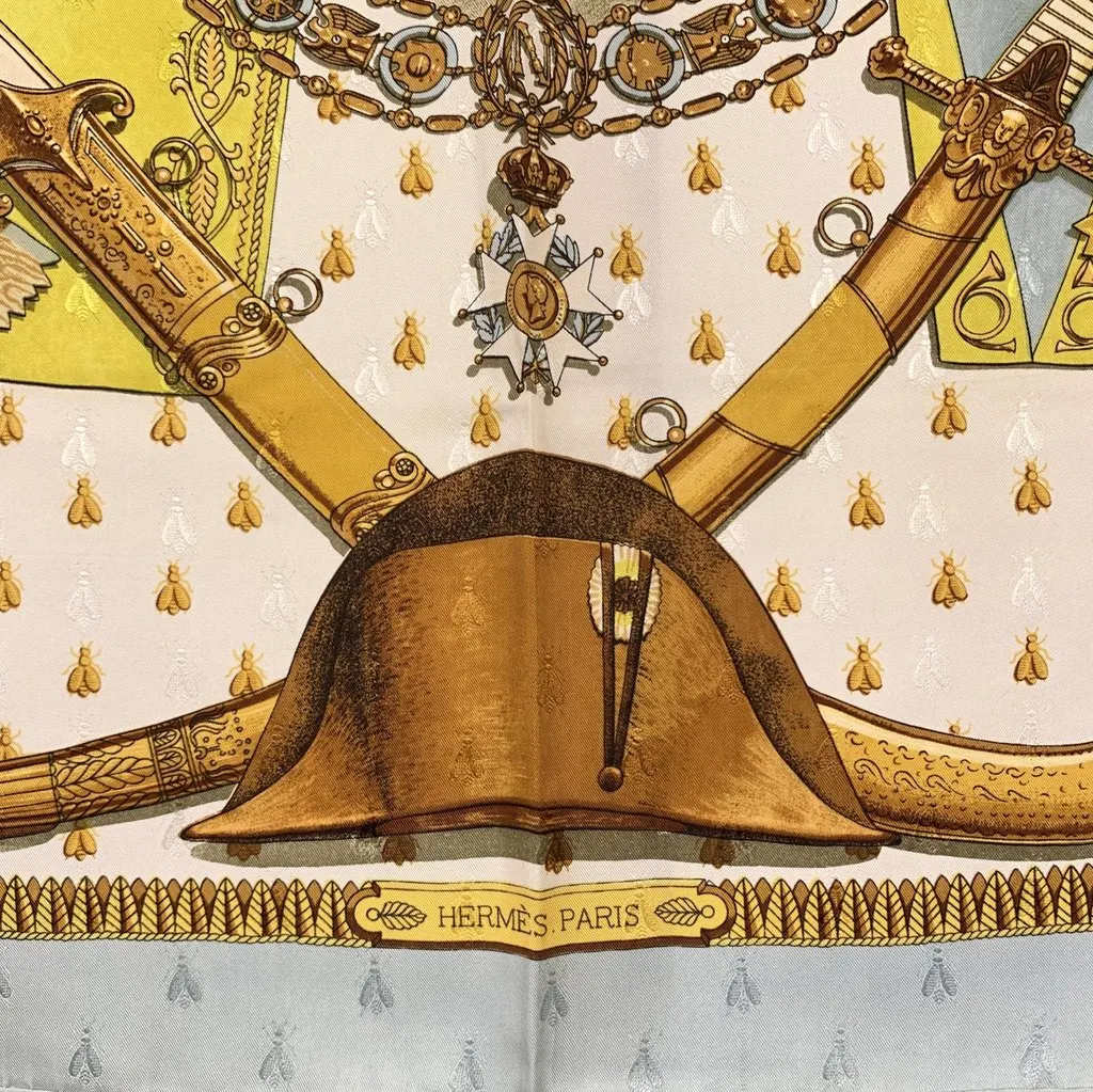 Hermès Scarf White Silk Good - Inside View
