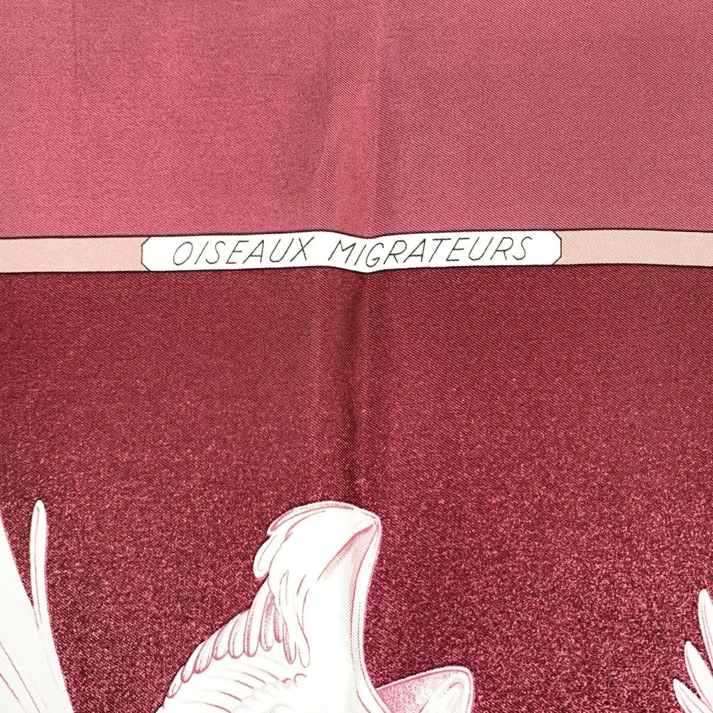 Hermès Scarf Burgundy Silk Good - Back View