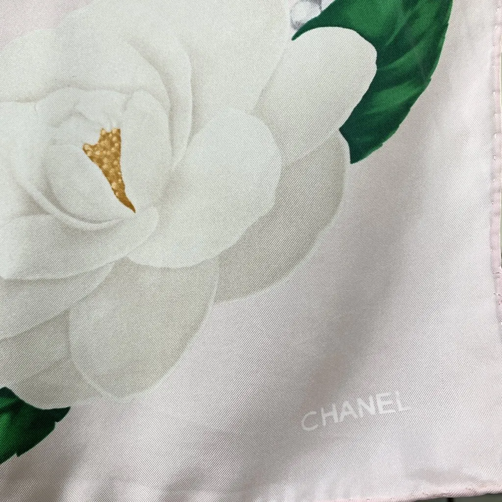Chanel Scarf Camel Silk Good - Back View