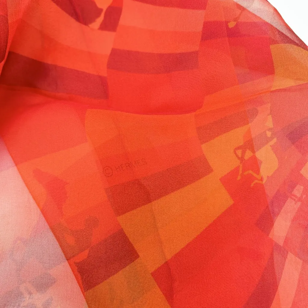 Hermès Scarf Red Silk Good - Box View
