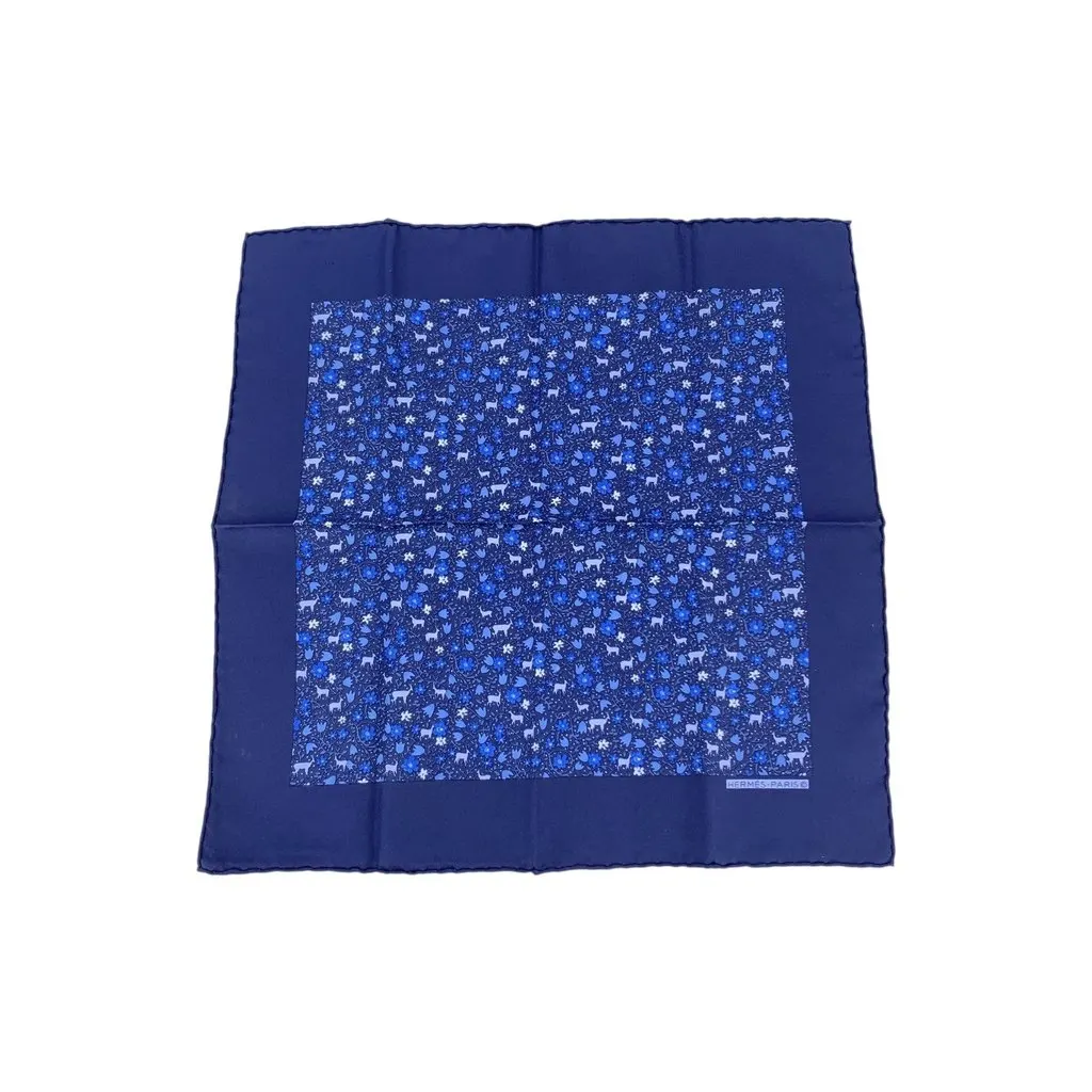 Hermès Scarf Navy Silk Good - Front View