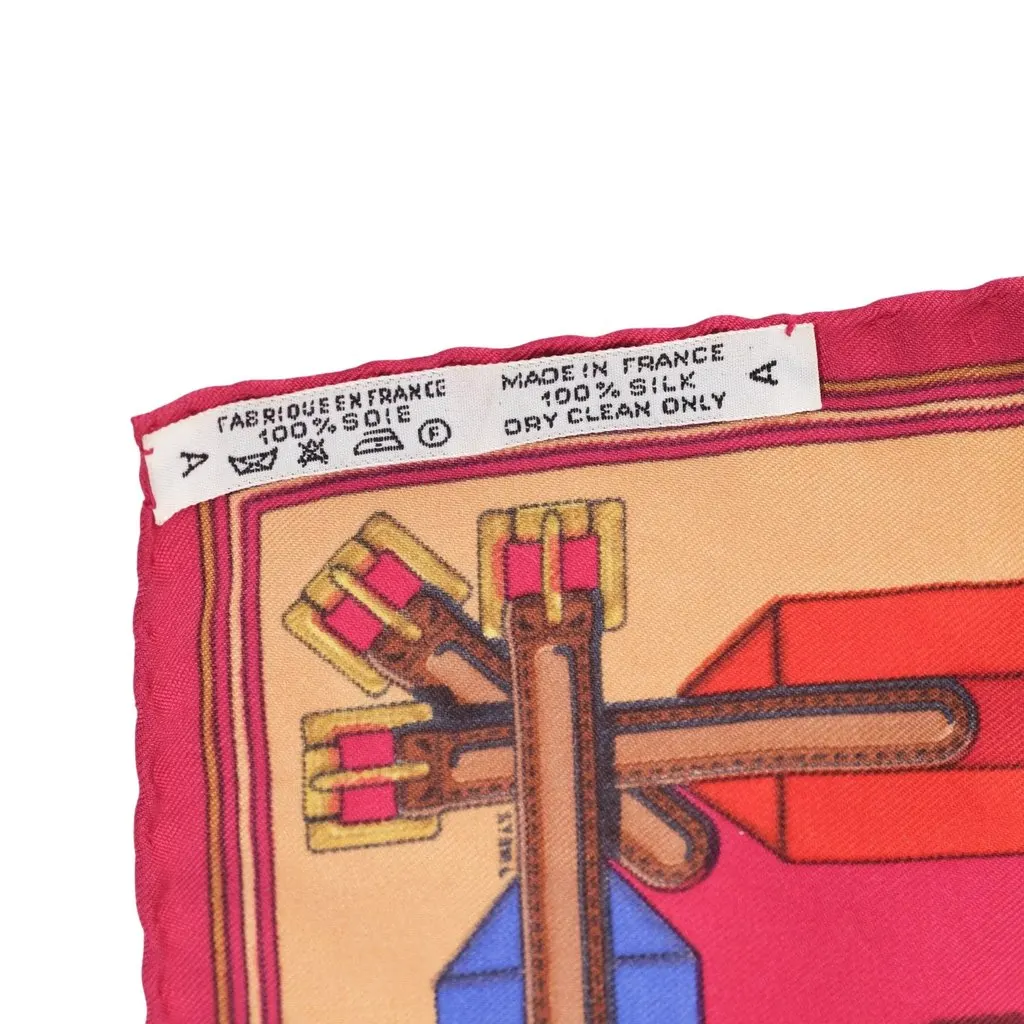 Hermès "Les Sangles" Di Hermès Gavroche Scarf - '90s Red Silk Good - Box View