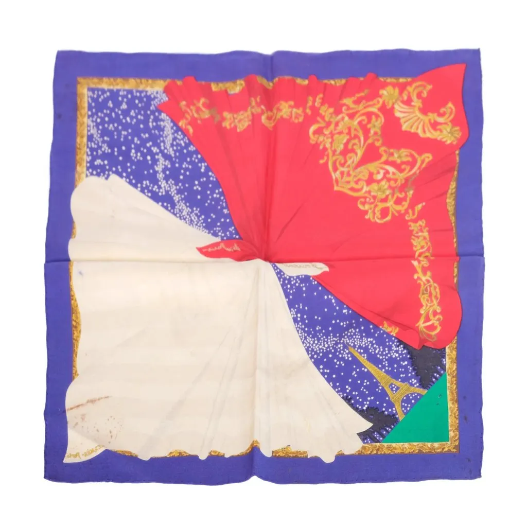 Hermès “Souvenirs De Paris” Silk Carré Scarf By Hilton Mcconnico - '90s White Silk Good - Back View