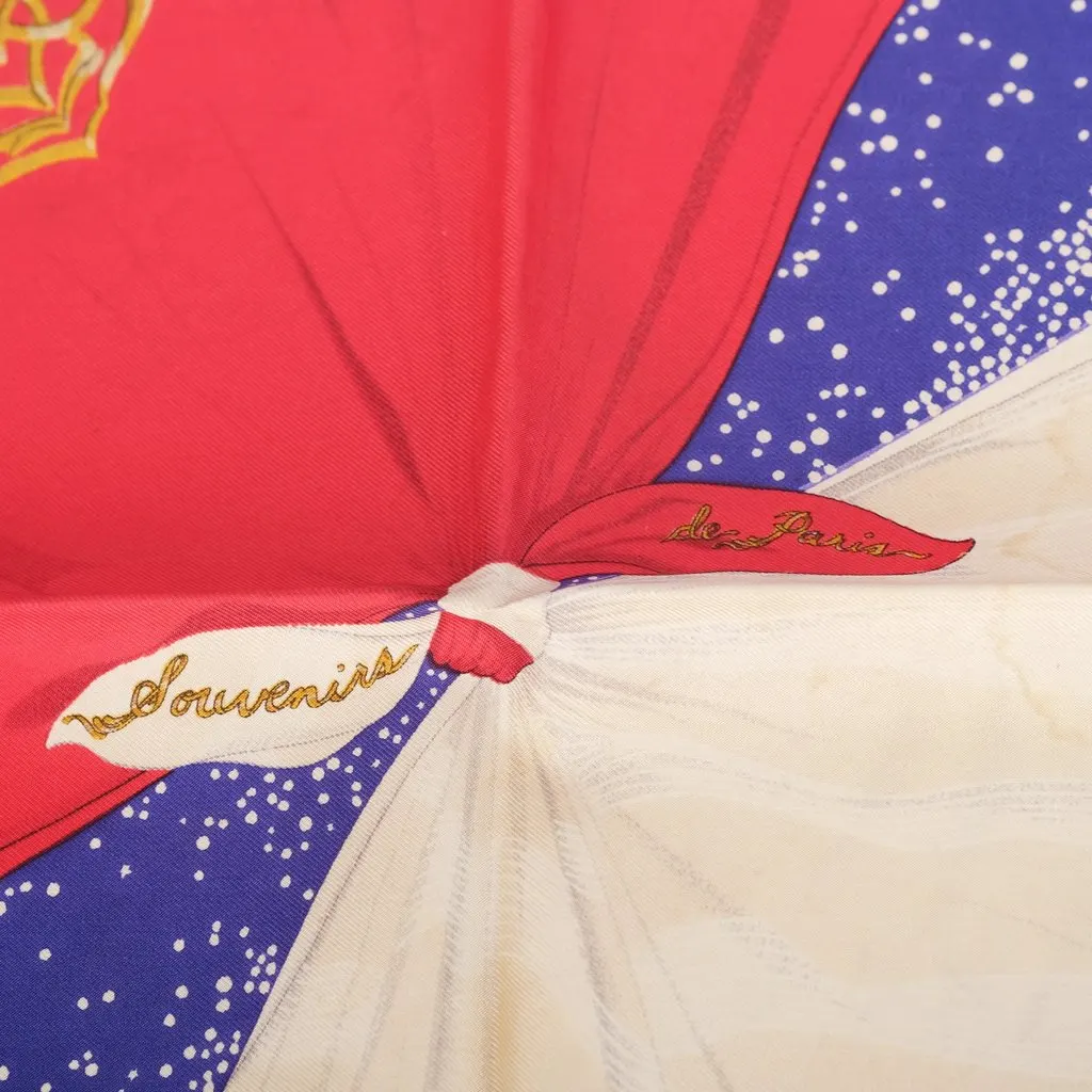 Hermès “Souvenirs De Paris” Silk Carré Scarf By Hilton Mcconnico - '90s White Silk Good - Inside View