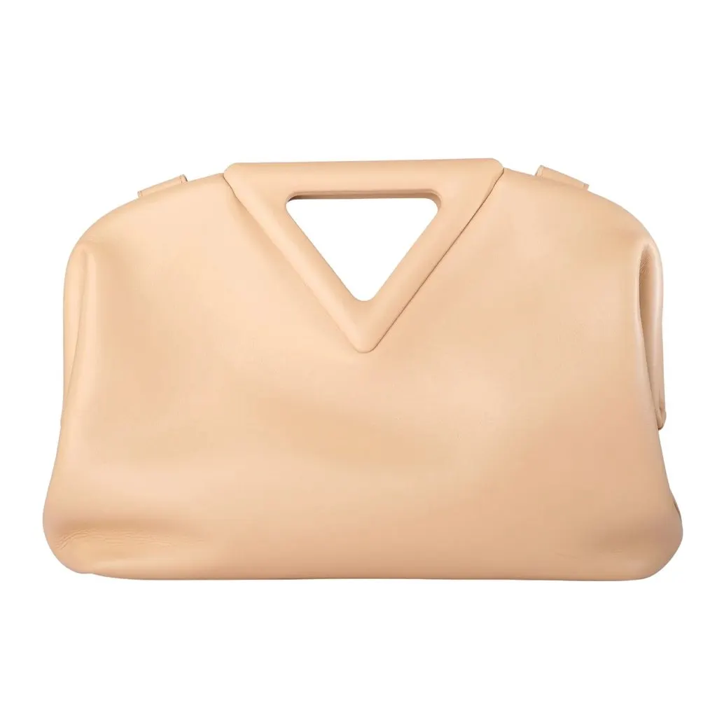 Bottega Veneta The Point Medium Almond Leather Shoulder Bag - '20s Beige Leather Good - Inside View